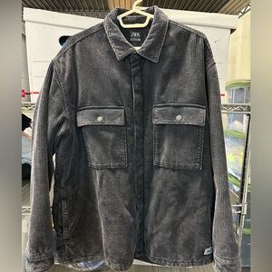 Zara Men's Charcoal Corduroy Shirt Jacket 2XL